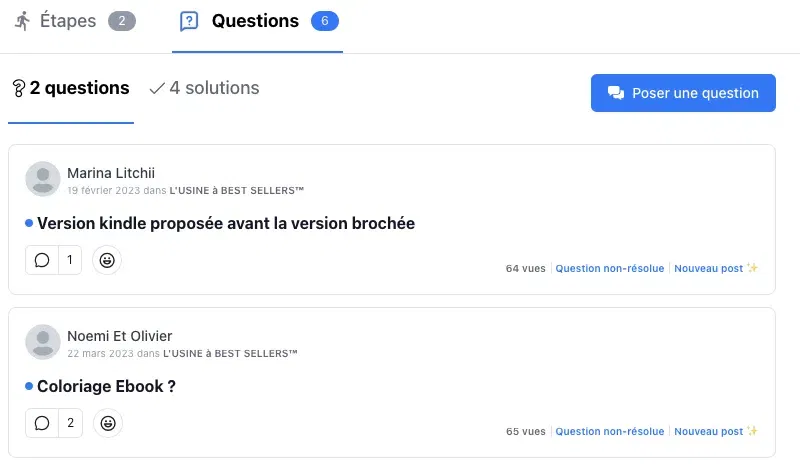 entraide communauté questions