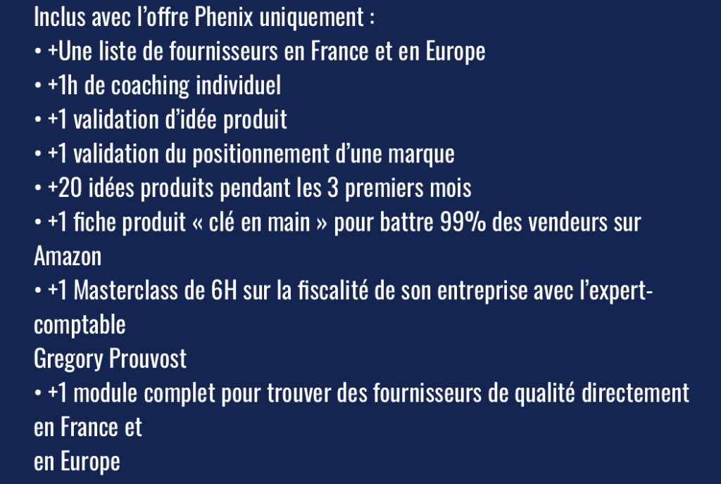 offre phenix formation Amazon FBA