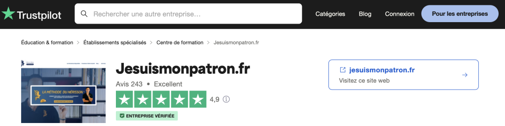 avis trustpilot jesuismonpatron.fr